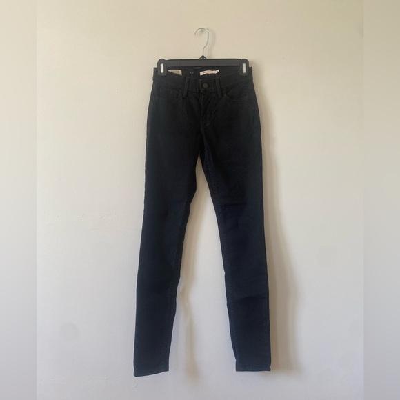 LEVI’S 710 High Rise Super Skinny Jeans in Black - Picture 2 of 3